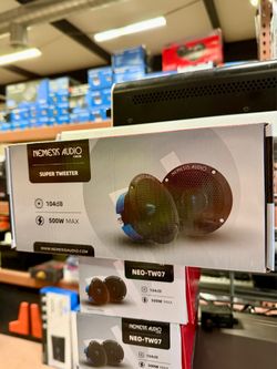 NEO-TW07  $109.99  3.74″ Super Tweeter 250W RMS (pair) neodymium tweeters, 500W peak (pair). 4-Ohm, Titanium diaphragm, 2.5kHz–20kHz range.