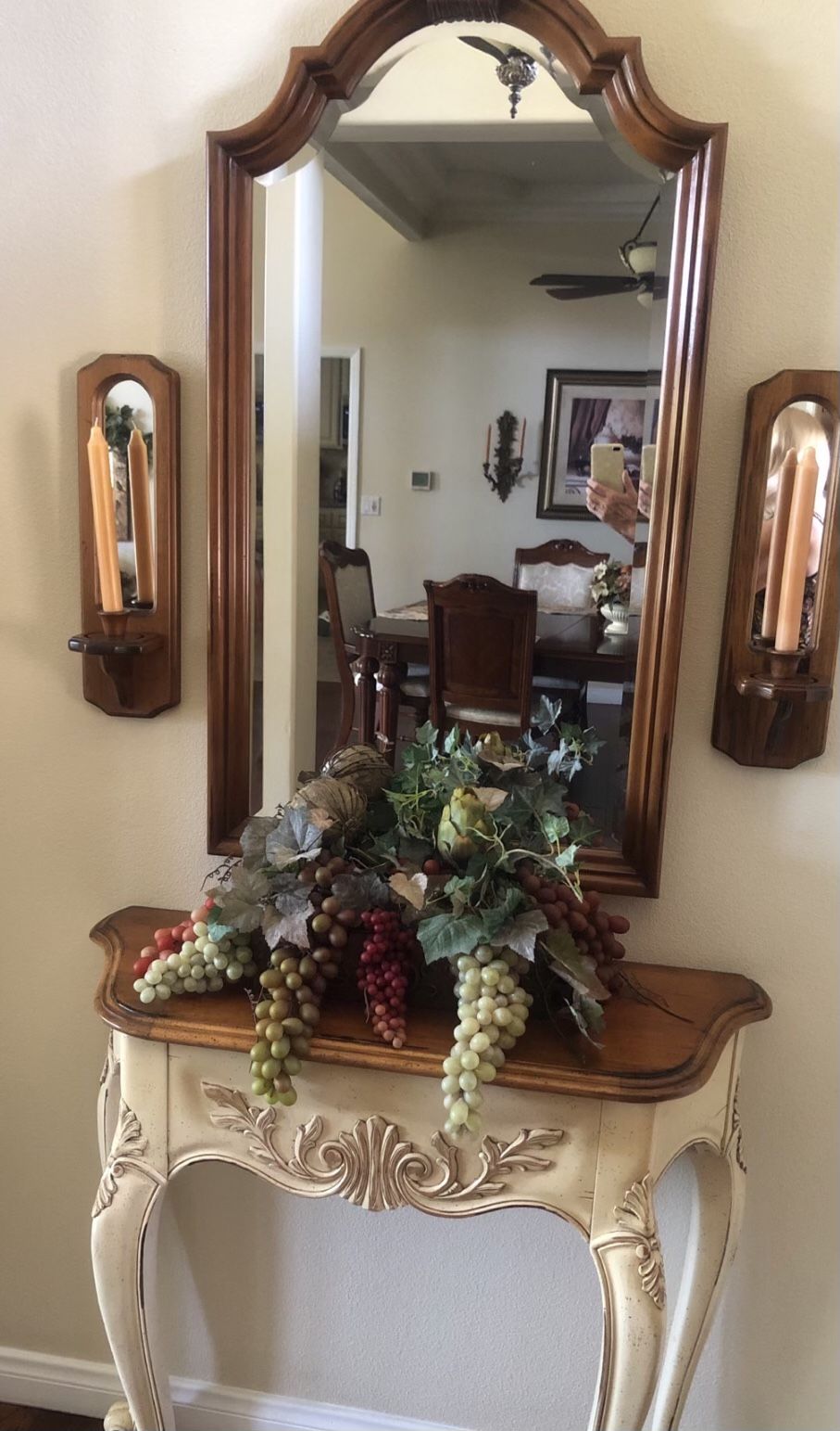 Designer Entry Console, Mirror And Sconce Set