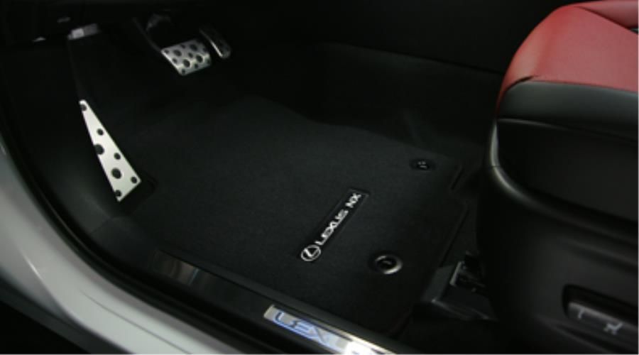 *Brand New OEM Lexus NX Carpet Floor Mats, Black With Red Rioja Thread