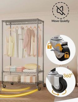 The Higeego H4 Heavy Duty Clothes Rack With Cover.