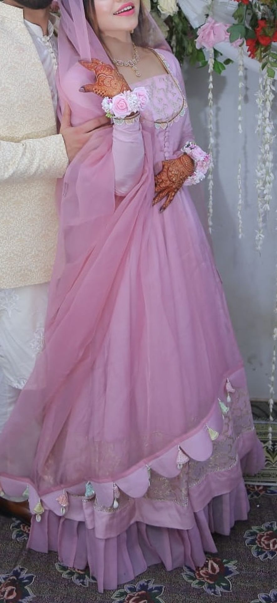 Pink Indian , Pakistani,full log Maxi 3pc dress, party wear