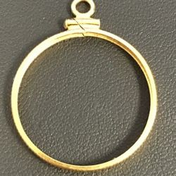 Gold coin frame pendant