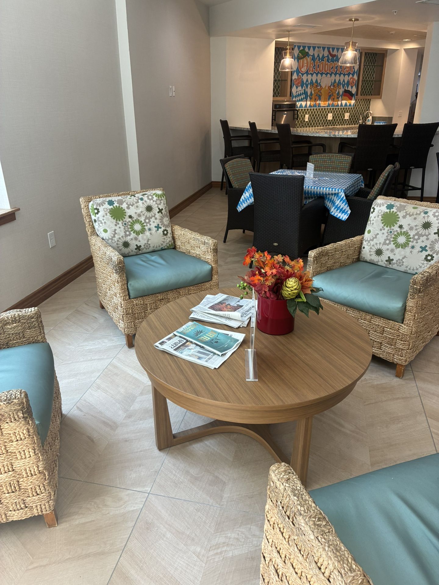 Free 4 Rattan Chairs And Round Table