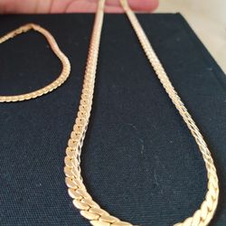 Gold Deep 18k Plated Necklace And Chain Jewelry 