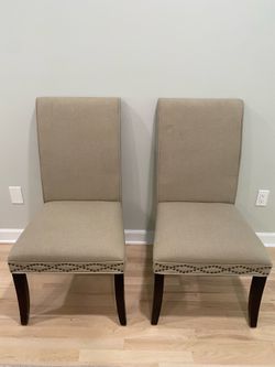 2 Beige Dining Chairs
