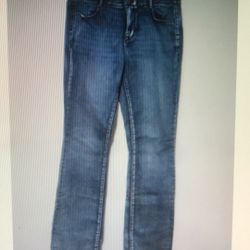 Women's Apt 9 Slimming Waist Mid Rise Medium Dark Blue Wash Bootcut Jean Size 12