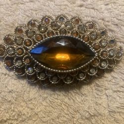 Large Art Deco Broach W/ Huge Stone