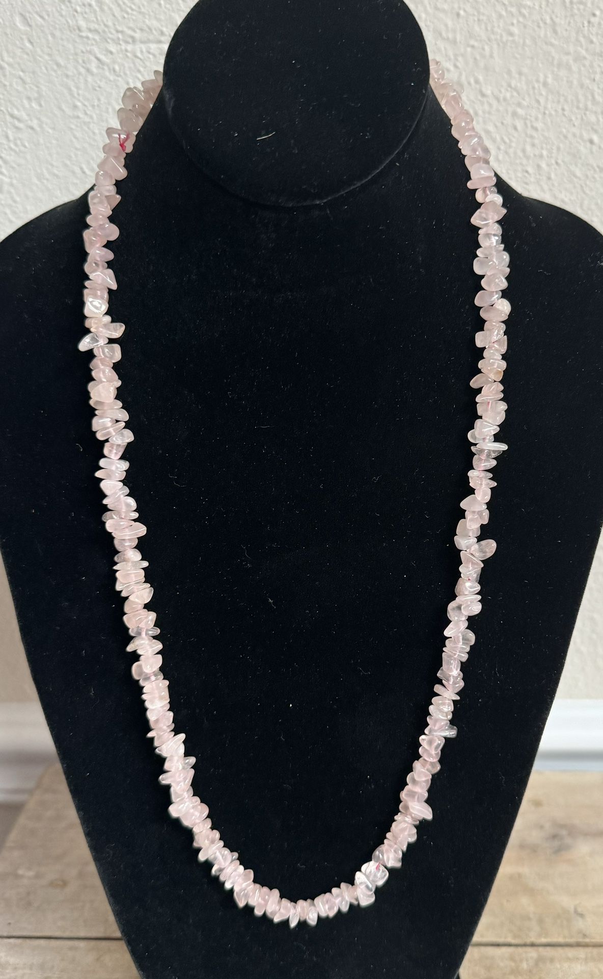 Real Stone Rose Quartz Necklace For Love  Just $5 xox