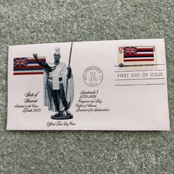 1976 First Day Of Issue Cover From The Bicentennial Series With Hawaii 13¢ Flag Stamp #1682