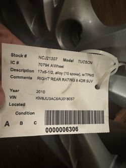 Hyundai 2015-2016 Single Rim