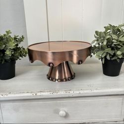 Gold Canyon Scalloped Pedestal Candle Holder Copper Color Display #83660