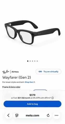 Gen 2 ray ban metas  wayfarer