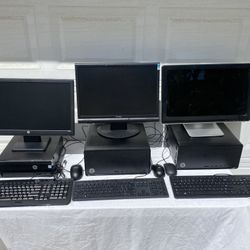 HP 270 and M01 slim desktop/tower systems, 8gb RAM/1tb HDD, Windows 11, 20” LCD, KB, Mouse
