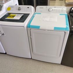 SAMSUNG SET WASHER AND DRYER TOP LOADER SET