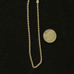 7.5” 2mm 10k Rope Bracelet 