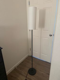 Floor Lamp with White Drum Shade