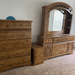 End Table, Dresser With Mirror, Tall Dresser