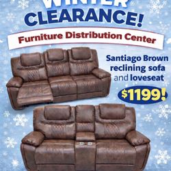 Santiago Two Piece Sofa Loveseat