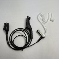 Brand NEW - Clear FBI Style Acoustic Tube Earpiece With PTT Mic For Motorola Radios - APX4000, XPR7550e & More