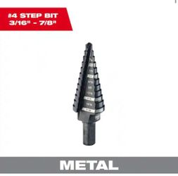 Milwaukee 3/16 in. - 7/8 in. #4 Black Oxide Step Drill Bit (12-Steps) @M9204