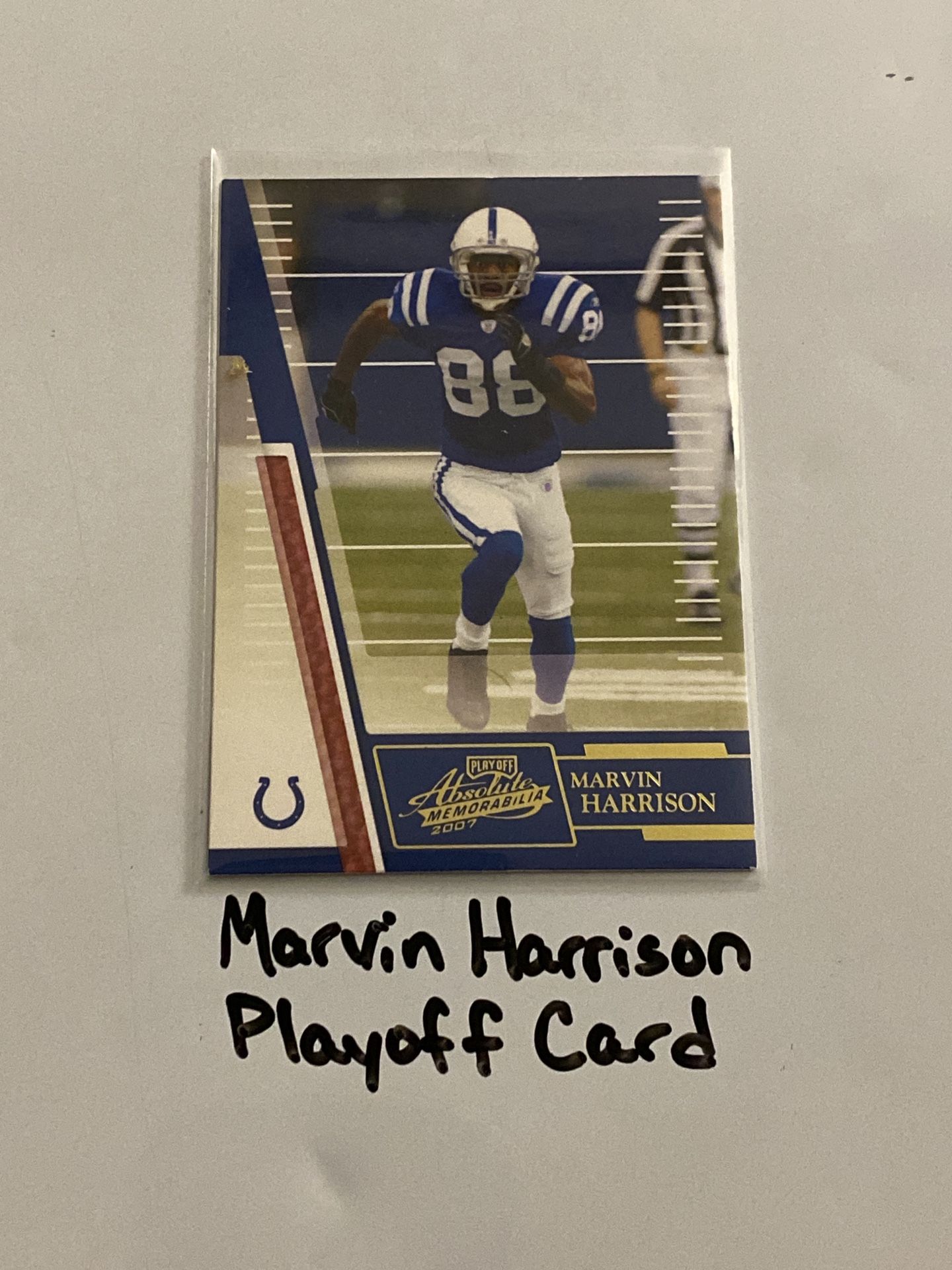 Marvin Harrison Indianapolis Colts Hall of Fame WR Playoff Card.