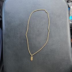 3.5mm   / 22 Inch / 14 KT / Solid Diamond  Cut  / 14 Kt  Nugget  Pendant  