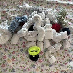 baby socks and a few mittens