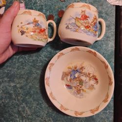 Bunnykin Bowl And 2 Cups 