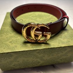 GUCCI RED GOLD BELT SIZE 75/30