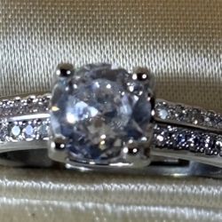High Quality Moissanite  Ring For Women Shiny Zircon One Carot Engagement Wedding Ring