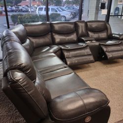 New Power Sectional Sofa With Three Power Recliners On Sale Now Don't Miss
