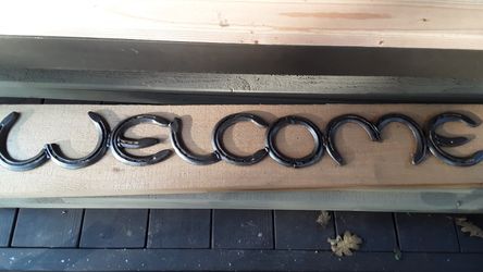 Handmade horseshoe art
