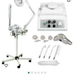 LCL Beauty 4 in 1 High Frequency, Rotating Brush, Magnifying Lamp, Facial Steamer