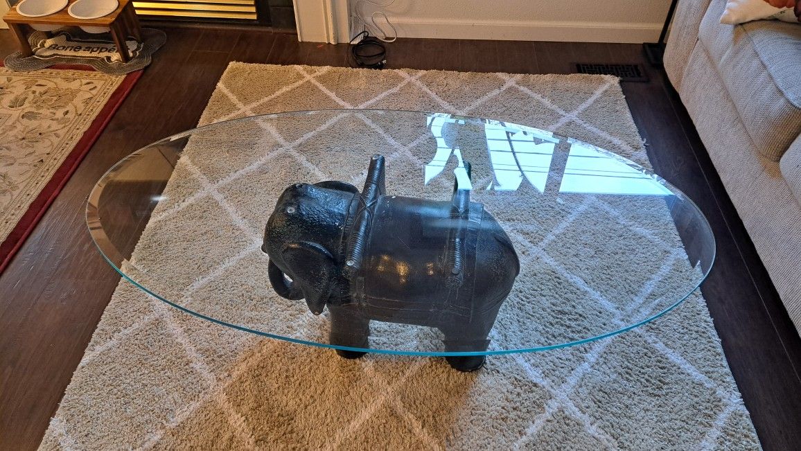 Glass Elephant Coffee Table