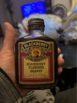 Vintage Old Mr. Boston Blackberry Brandy 1/4 Pint Glass Flask – Unbroken 1970s Tax Stamp