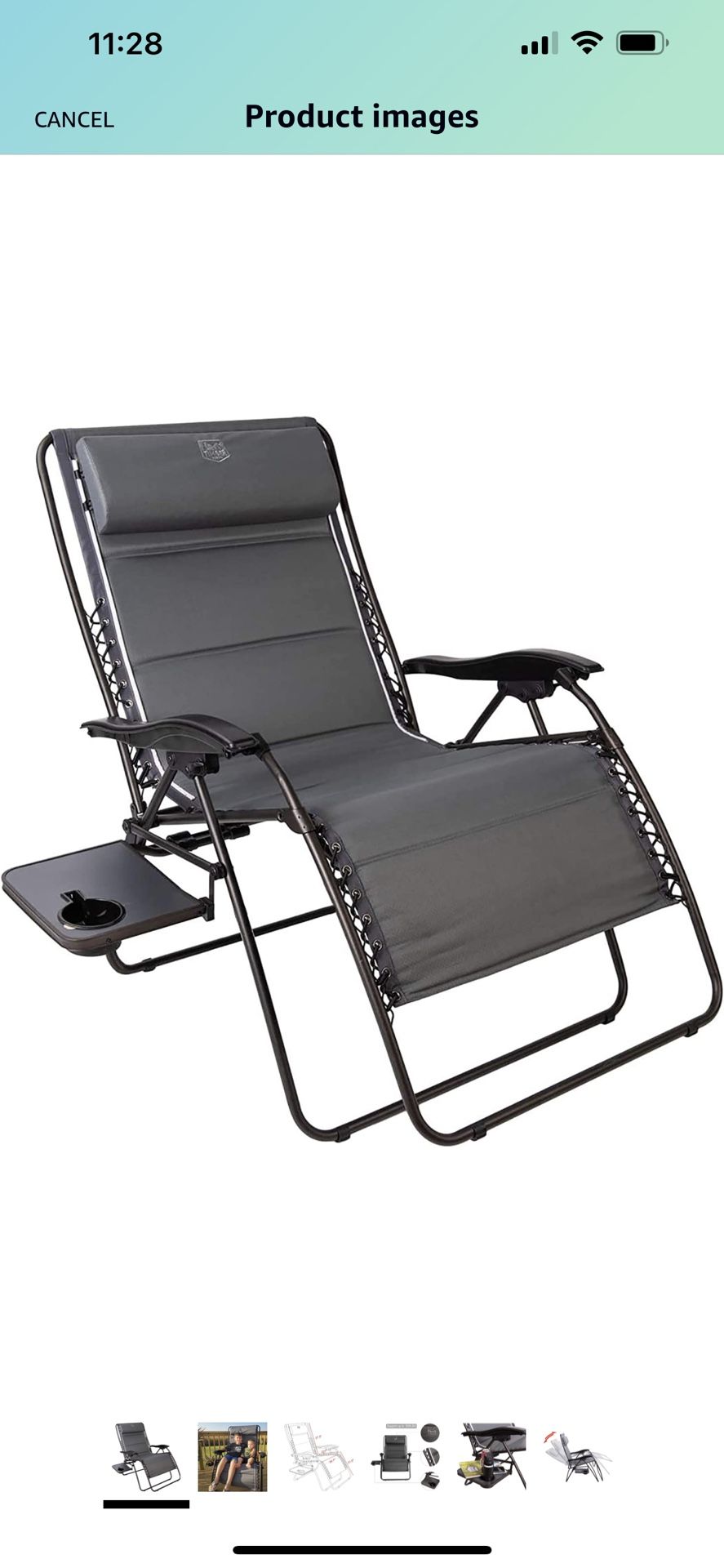 Timber Ridge Zero Gravity Chair Oversized Recliner 500lbs Capacity Patio Lounge Chair Padded Lawn Chair with Headrest XXL for Outdoor, Camping, Patio,