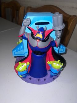 Toy Story Buzz Lightyear Aliens Emperor Zurg Coin Bank Figure