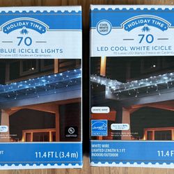 LED Cool White Icicle Lights (Blue&White)