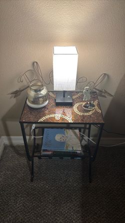 Mosaic Top Metal Side Table