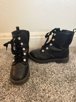 Girls Black Boots Size 2