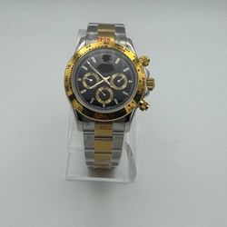 Two-Tone Black Dial Chronograph Watch