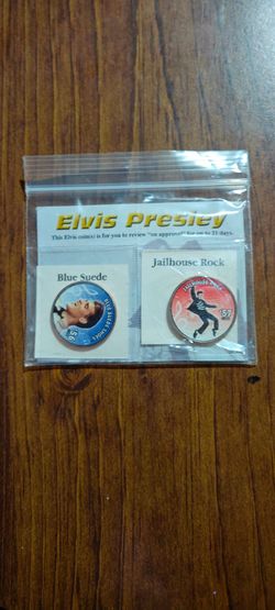 Elvis Presley Colorized Kennedy Half Dollar Set - Blue Suede Shoes & Jailhouse Rock