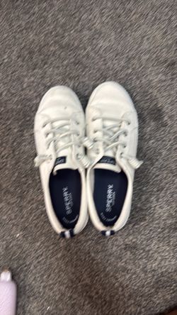 Never worn white sperry
