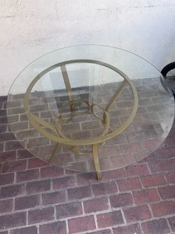 42” round glass dining table