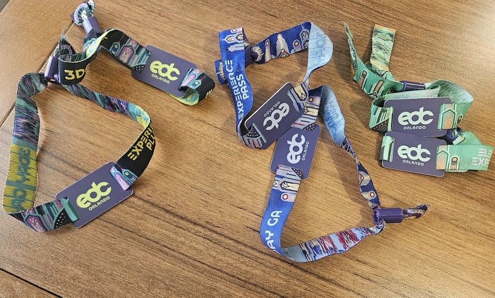 EDC ORLANDO SUNDAY WRISTBANDS FOR SALE. GA AND VIP