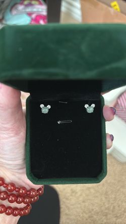 Brand new Mickey Mouse jade earrings