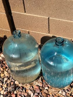 Blue Glass Water Jugs – Set of 2
