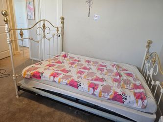 Queen bed frame and mattress