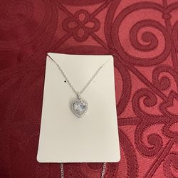 Heart Shaped Diamond Necklace 