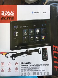 Boss Elite Double Din Bluetooth touch screen with backup camera